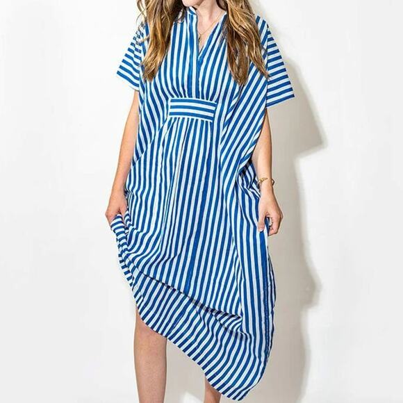 INK+ALLOY Dresses & Skirts - NWT Ink + Alloy Margot Kaftan Stripe Blue White OS